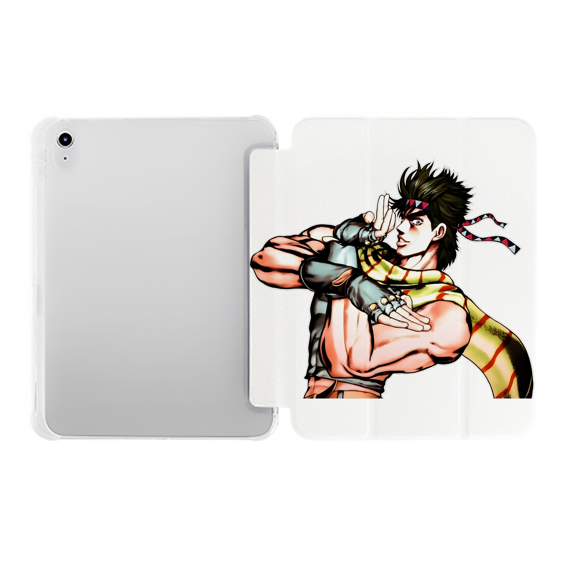 （画像用） ジョジョの奇妙な冒険 ジョセフ?ジョースター JoJo's Bizarre Adventure Joseph Joestar IPad ケース ペン収納付き 三つ折りスタンド PUレザー×シリコン 対応機種9.5/10.5/10.9インチ